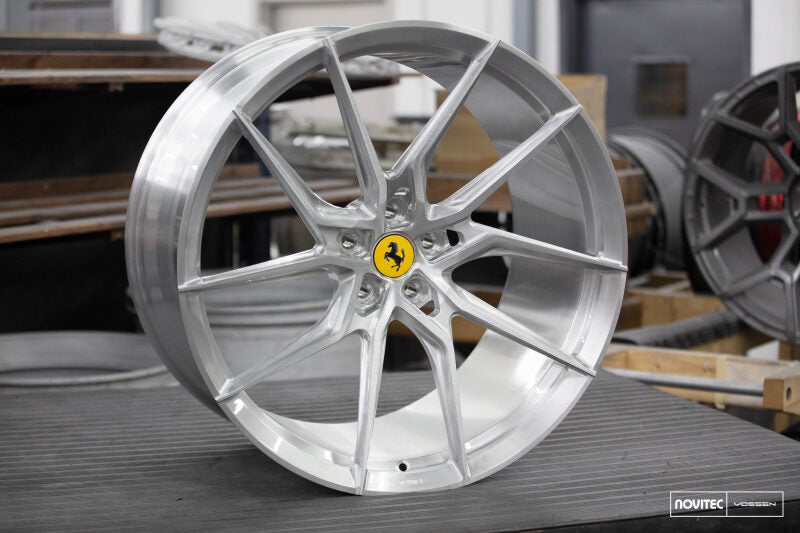 Vossen x Novitec NF8 22x12in - 5x114.3 BP - ET42 - Brushed Gloss Clear Ferrari GTC4Lusso Rear Wheel