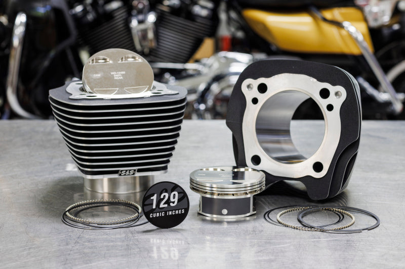 S&S Cycle 2017+ M8 Models 129in Big-Bore Kit 4.375in Stroke Highlighted Cylinders