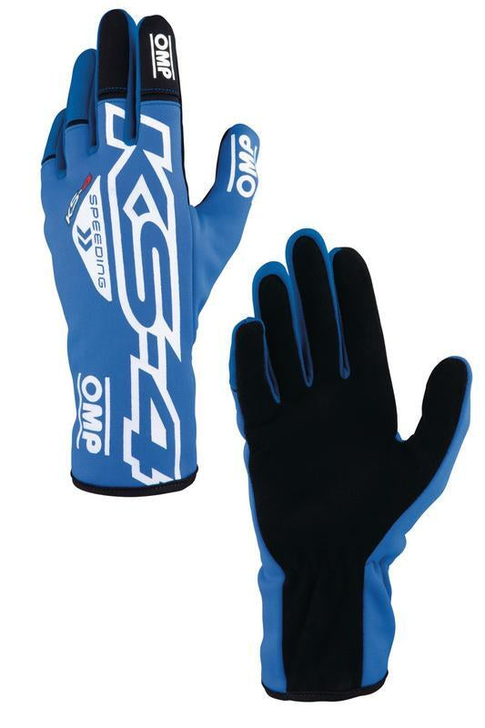 OMP KS-4 KART GLOVES FLUO GREEN / BLACK SZ 4 (KIDS)