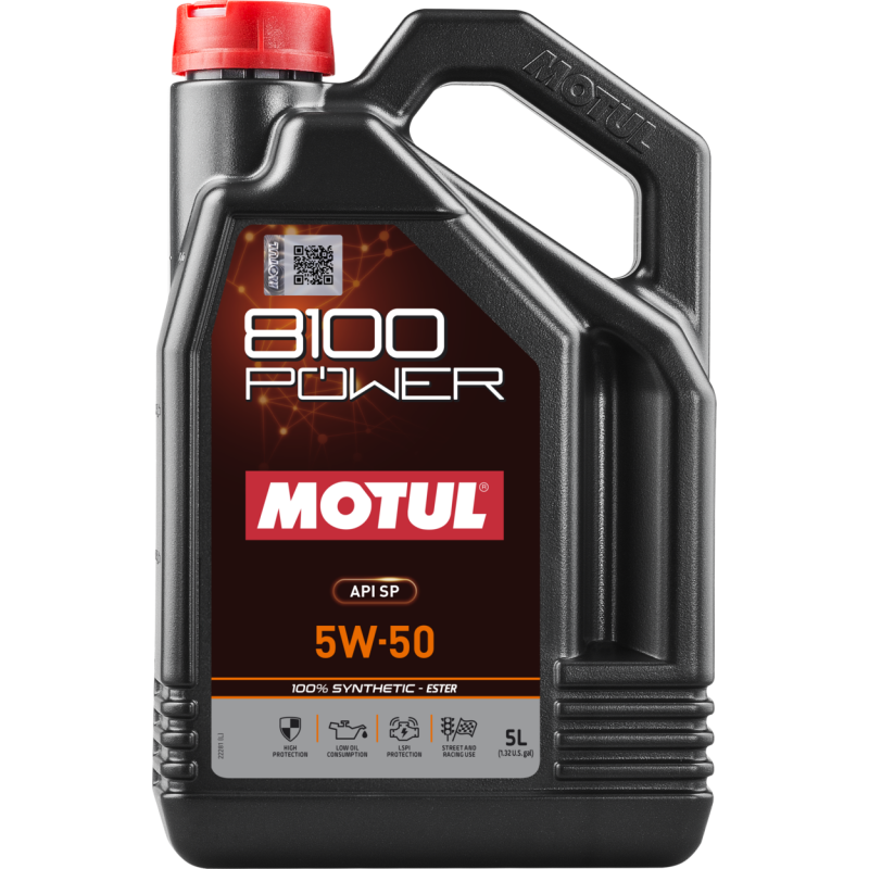 Motul 5L 8100 Power 5W50 Full Synthetic Engine Oil