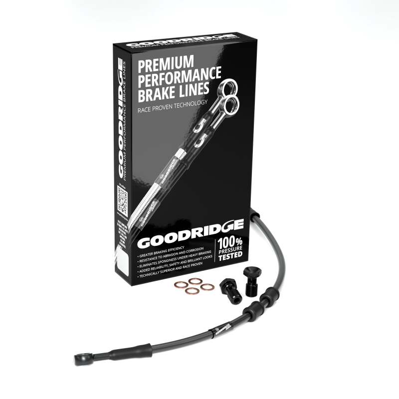 Goodridge 87-94 HD FXRS-SP -4in Black Brake Line Kit w/Black Fittings