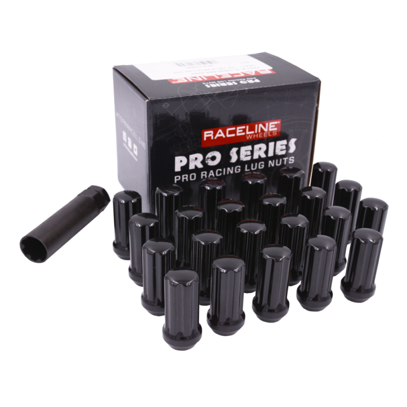 Raceline 14x1.50mm XL Spline Black Lug Nuts (23 Pack)