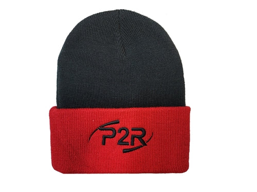 P2R PowerRevRacing - Red & Black Premium Knit Beanie