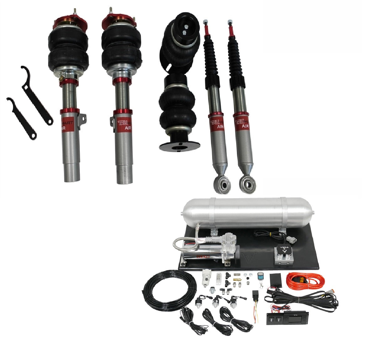 TruHart - AirPlus Air Struts w/ VERA Evo Management For 06-15 Audi A3, TT 12+ Beetle 08+ Volkswagen CC 06-09 Golf V 10-11 Golf VI 12-14 Golf VII 05-10 Jetta V 11-18 Jetta VI 06-18 Passat 06-14 Rabbit TruHart - TH-V1003+TH-ME01-GHNV