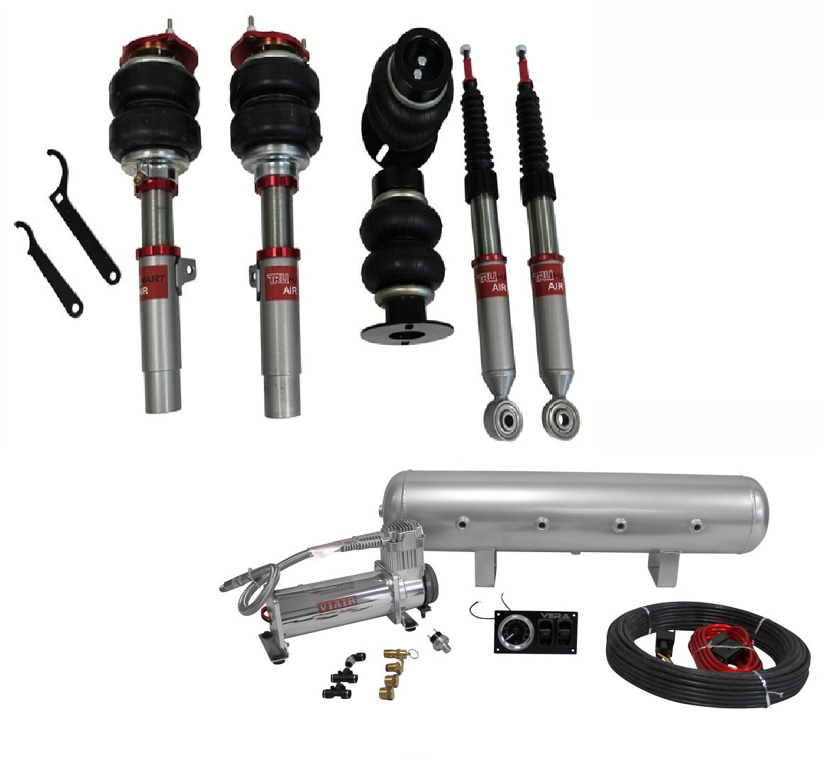 TruHart - AirPlus Air Struts w/ VERA Essential Management For 06-15 Audi A3, TT 12+ Beetle 08+ Volkswagen CC 06-09 Golf V 10-11 Golf VI 12-14 Golf VII 05-10 Jetta V 11-18 Jetta VI 06-18 Passat 06-14 Rabbit TruHart - TH-V1003+TH-MM01-GHNV
