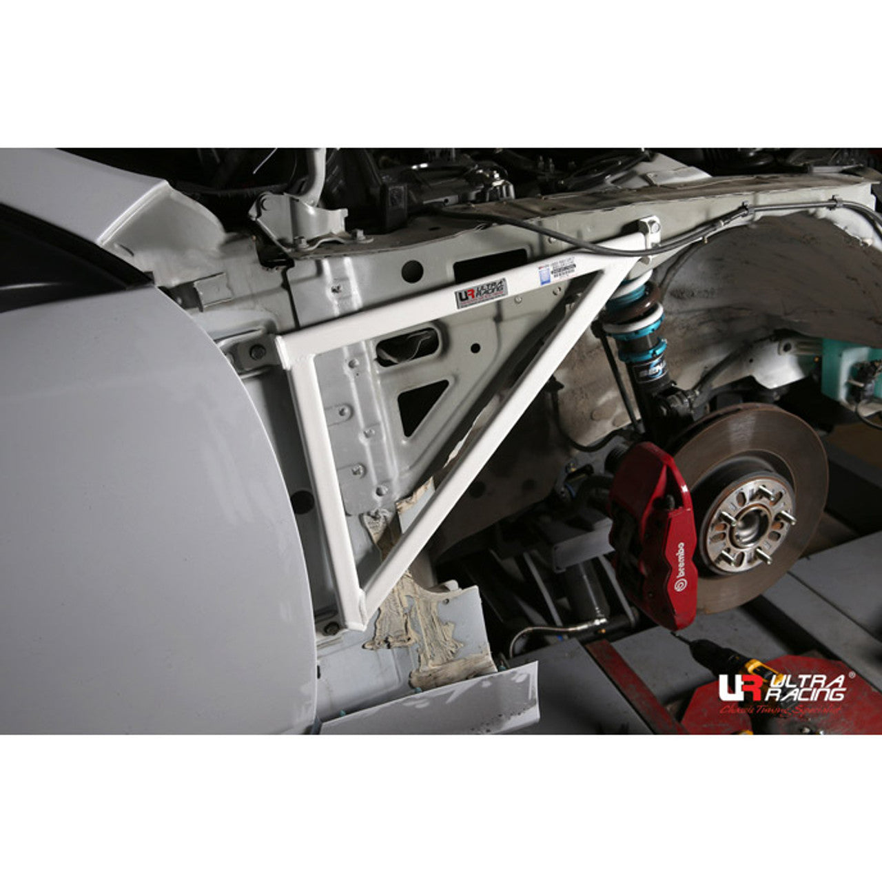 Ultra Racing - 3pt Front Fender Braces (PAIR) - 2009-2016 Genesis Coupe - UR-FD3-1480P