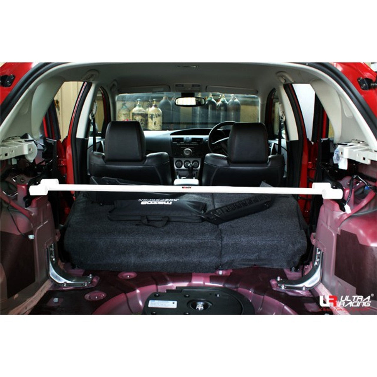 Ultra Racing - 2pt Rear Strut Brace - MAZDA 3 (BL) 2010-2013 - UR-RE2-1346