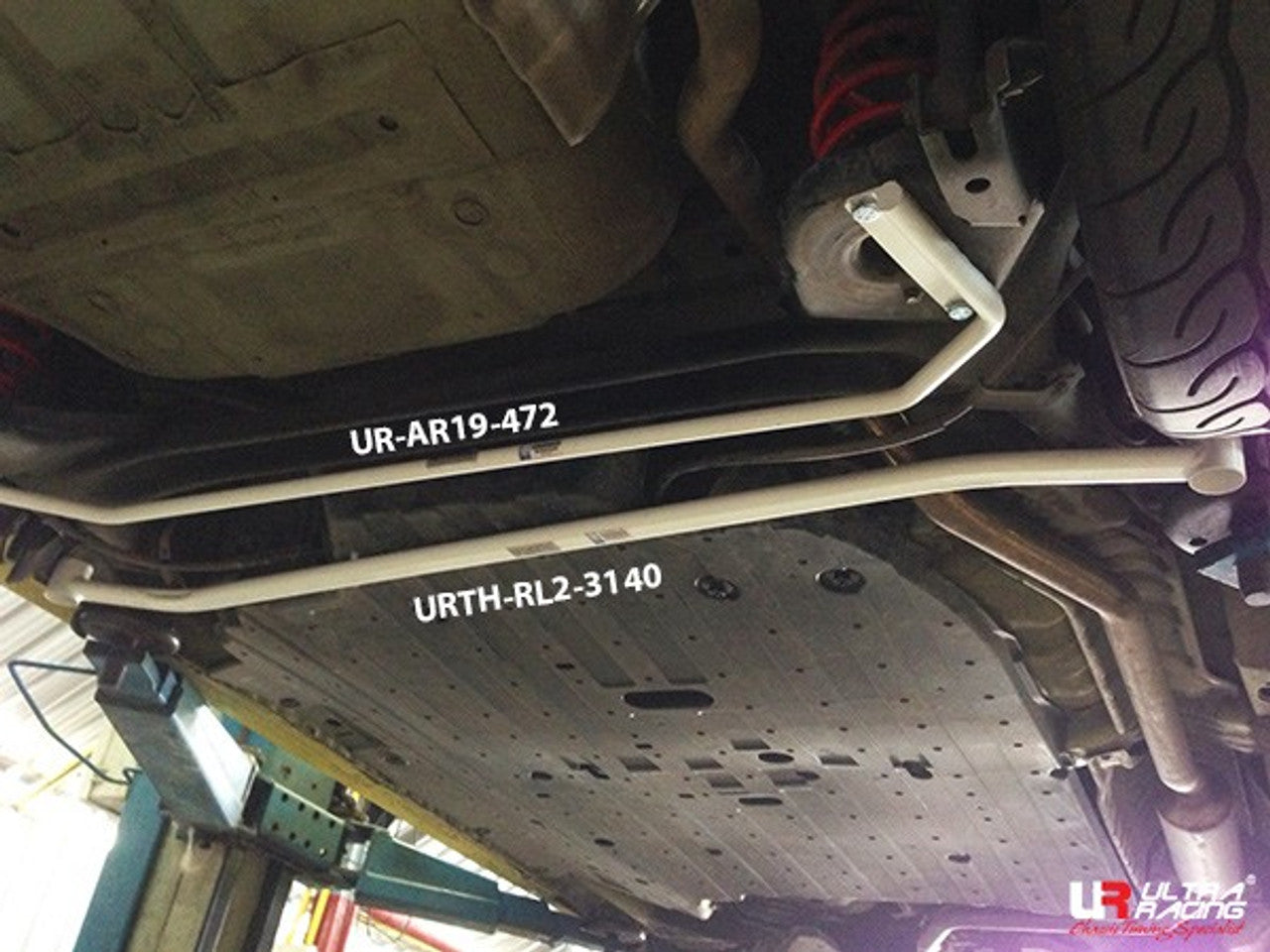 Ultra Racing - 2pt Rear Lower Brace - HONDA FIT (GK) 2014-2018 - UR-RL2-3140