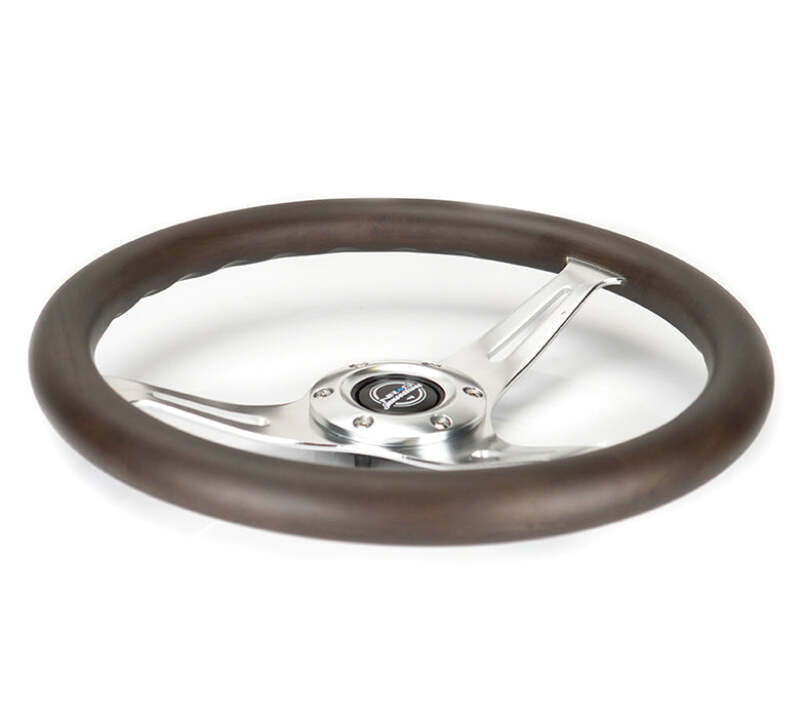NRG Classic Wood Grain Wheel - 350mm 3 Chrome Silver Spokes Oak Color Wood