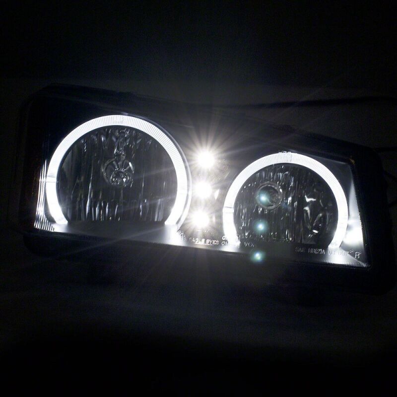 Raxiom 03-06 Chevrolet Silverado 1500 Dual LED Halo Projector Headlights- Black - Clear Lens