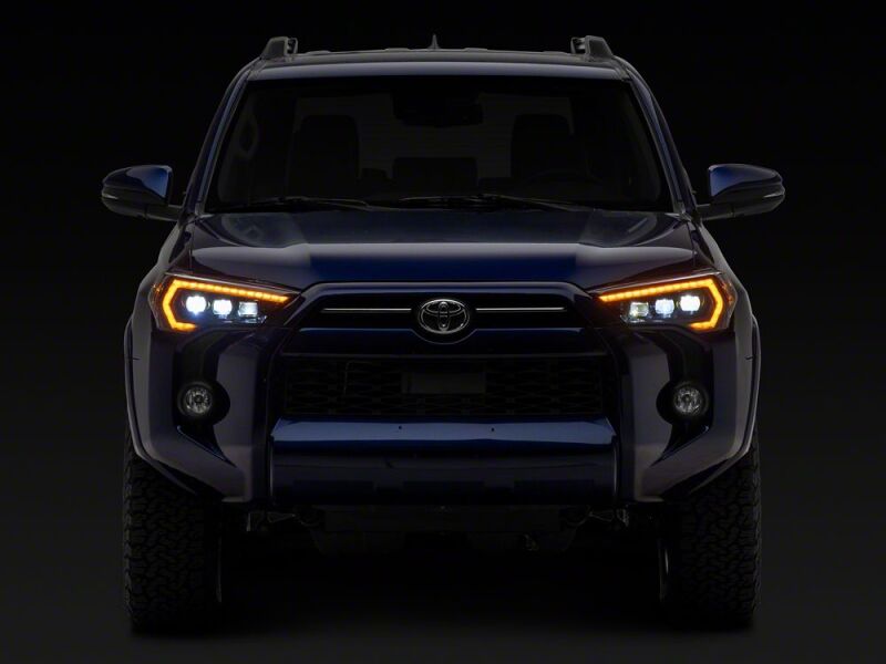 Raxiom 14-24 Toyota 4Runner CXR Series LED Headlights with Amber DRL- Black Housing- Clear Lens