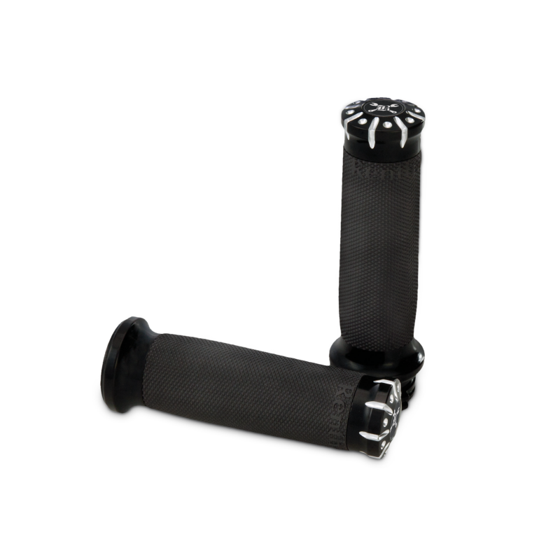 Burly Brand 08-24 H-D TBW Set Hawk Billet Handle Grip Set - Black Machined