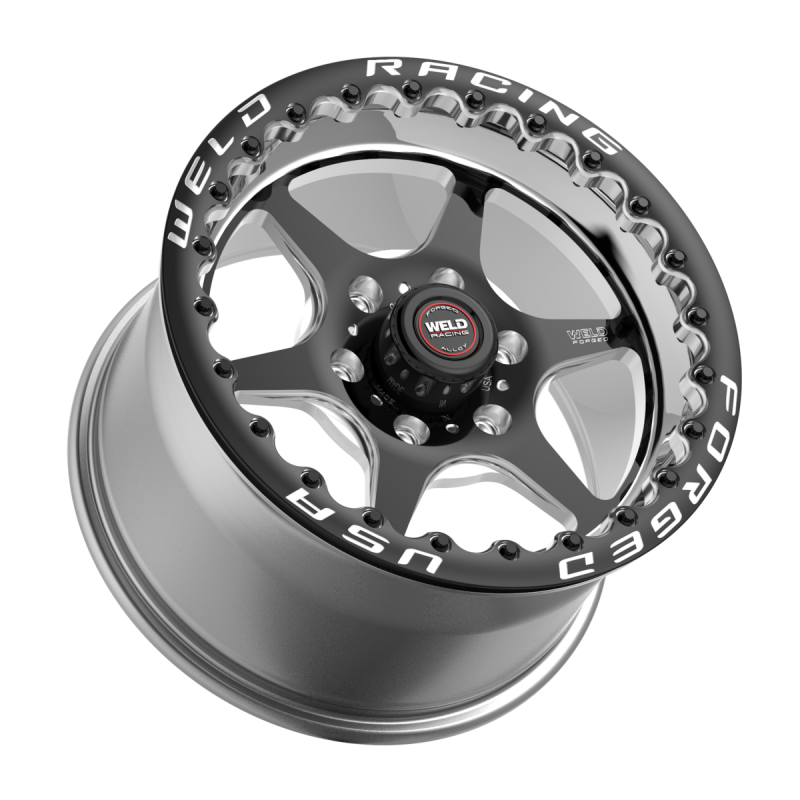Weld S79 HD Beadlock S79 17x10in / 6x135 BP / 7.2in BS Black Center - Polished Shell Wheel