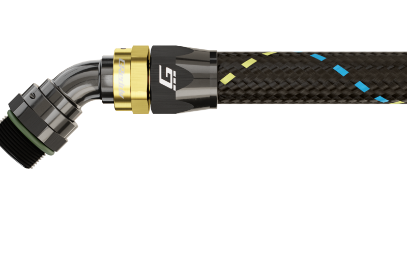GReddy AN06 45 DEGREE ORB MALE BLACK/GOLD ANODIZED