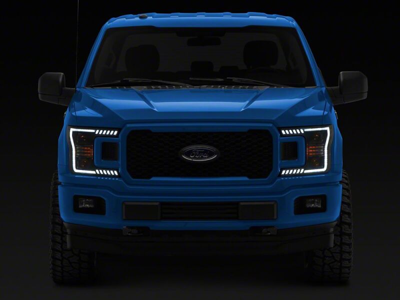 Raxiom 18-20 Ford F-150 LED Halo Surround Headlights with White DRL- Black Housing- Clear Lens