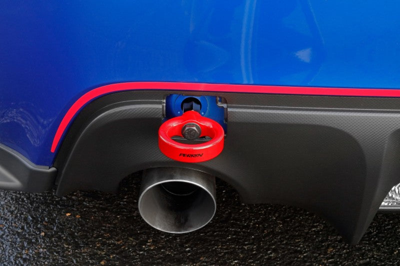 PERRIN 13-26 Subaru BRZ / 13-20 Scion FRS & Toyota 86 / 22-26 GR86 Tow Hook Kit (Rear) - Red