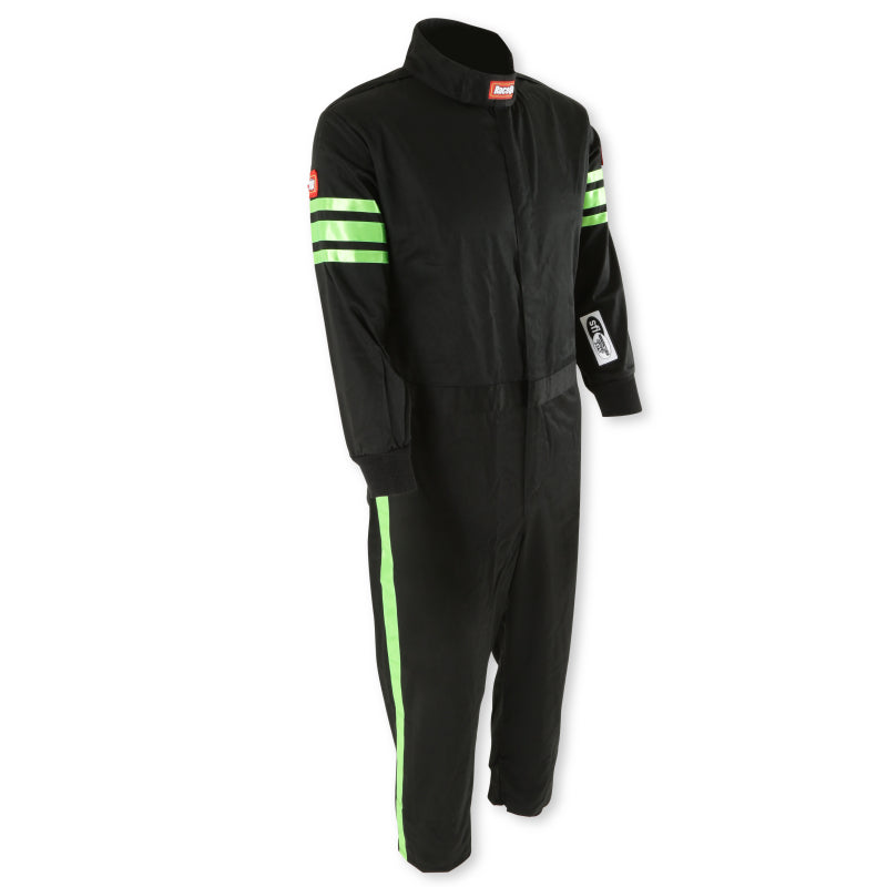 RaceQuip Green Trim SFI-1 JR. Suit - Kids XXS