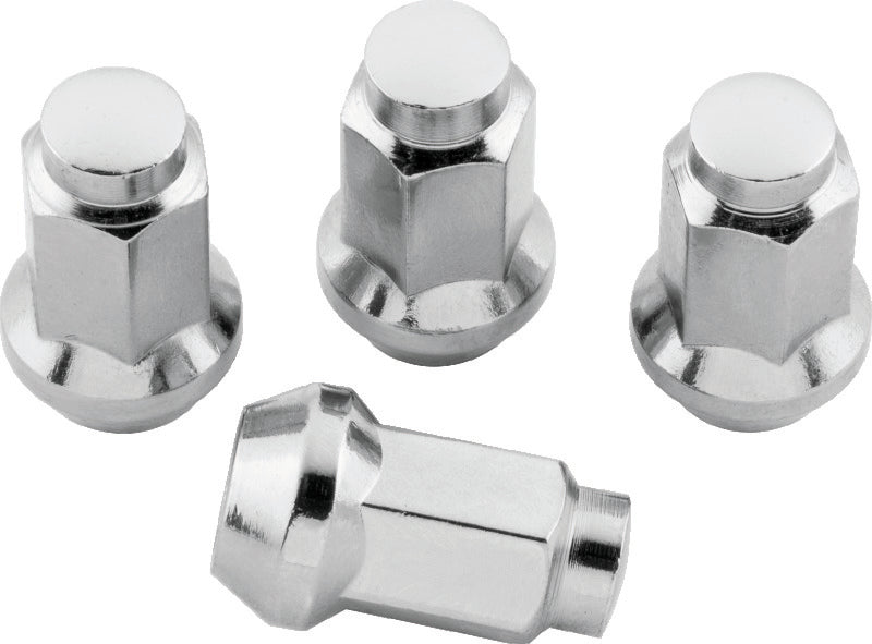 QuadBoss Lug Nuts 3/8in-24 - 14mm-Od - Chrome - Box of 4