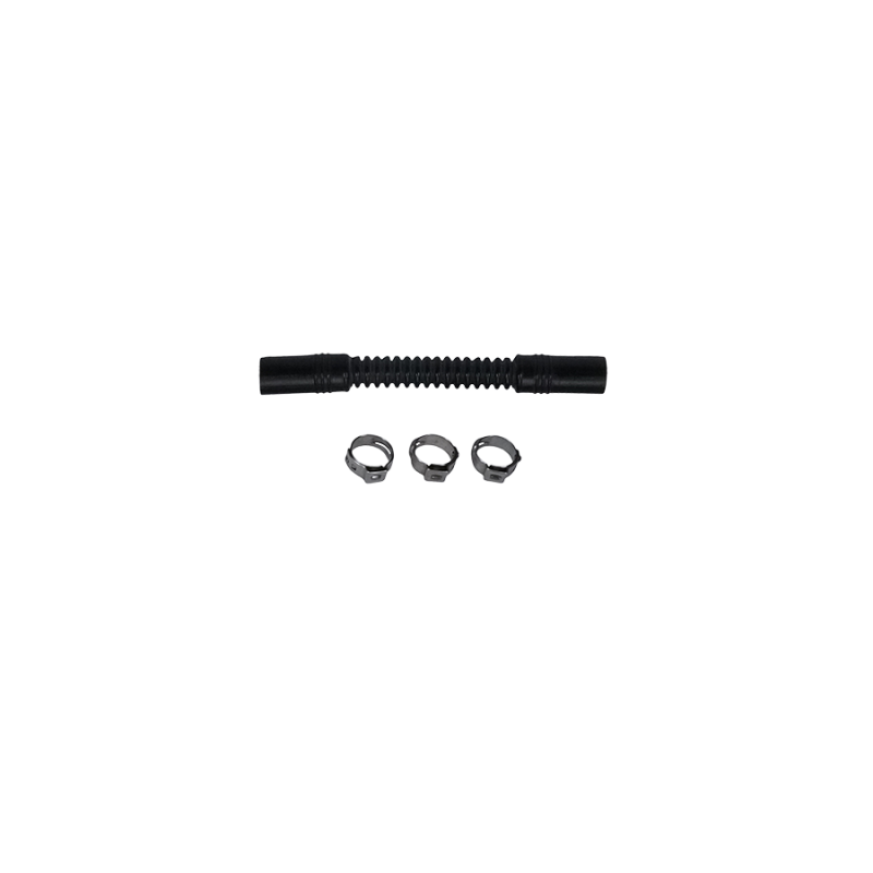 DeatschWerks Convoluted Tubing 100mm Length x 10mm ID Side 1 x 10mm ID Side 2 - Black
