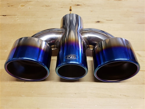 P2R PowerRevRacing - Burnt Blue Stainless Triple Exhaust Tip