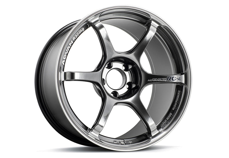 Advan RG-4 18x8 +44 5x114.3 Racing Hyper Black and Ring Wheel