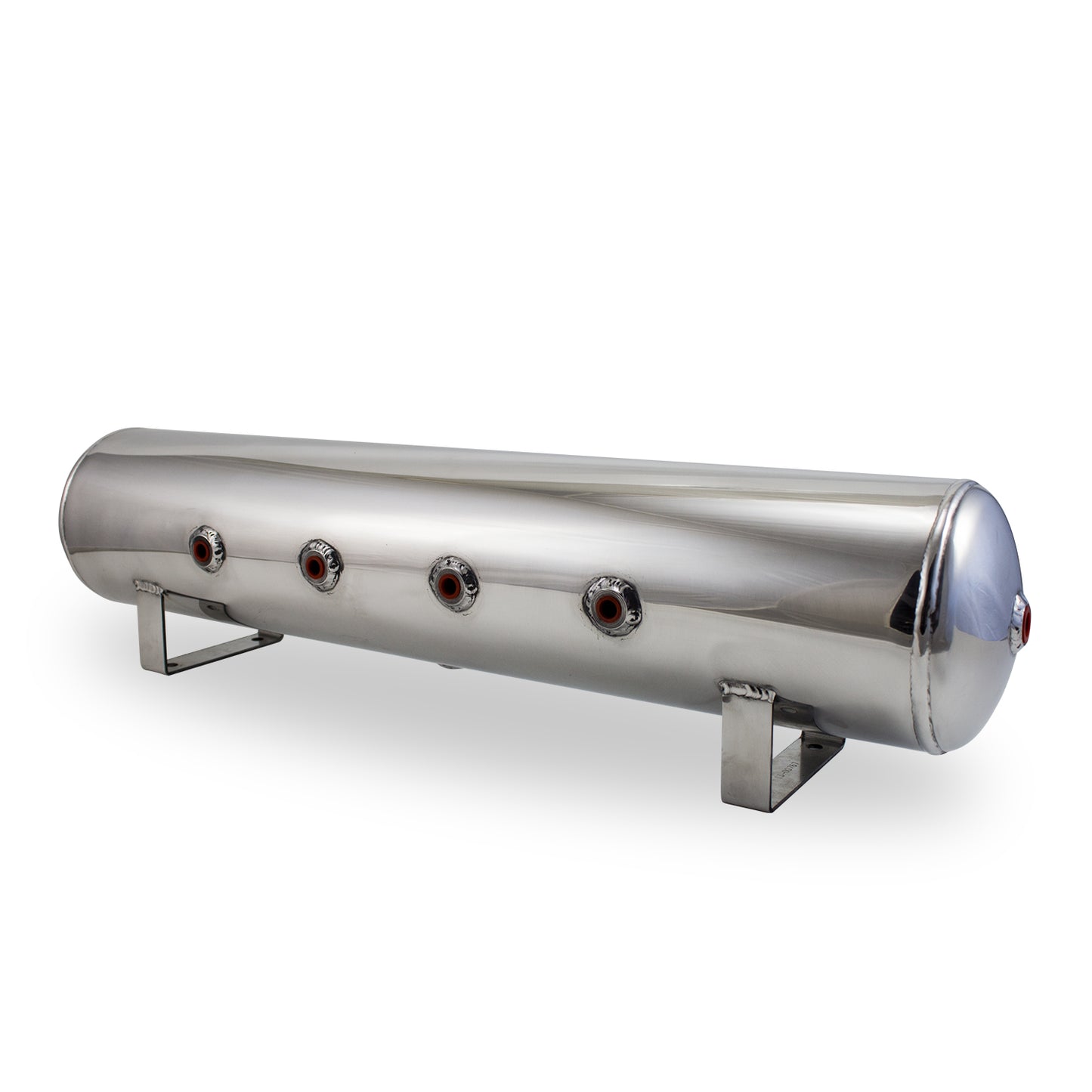2.5 Gallon Aluminum Air Tank; (4) 1/4 in. face ports; 6 in. D X 20 in. L light weight raw aluminum 200PSI maximum operating pressure.