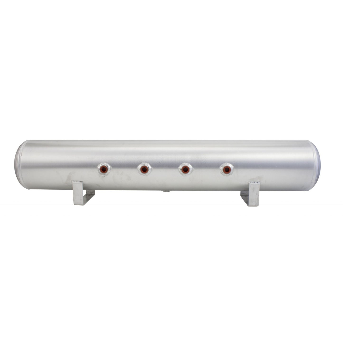 4 Gallon Aluminum Air Tank; (2) 1/4 in. & (2) 3/8 in. end ports; 6 in. D X 30 in. L light weight polished aluminum 200PSI maximum operating pressure.