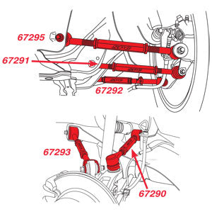 SPC Performance - 5-arm Rear Camber Arm Set (Set of 2) - Camber: ±3.0° Toe: ±3.0° Setback: ±1.0” - 03-07 Accord / 04-08 TL - 67289