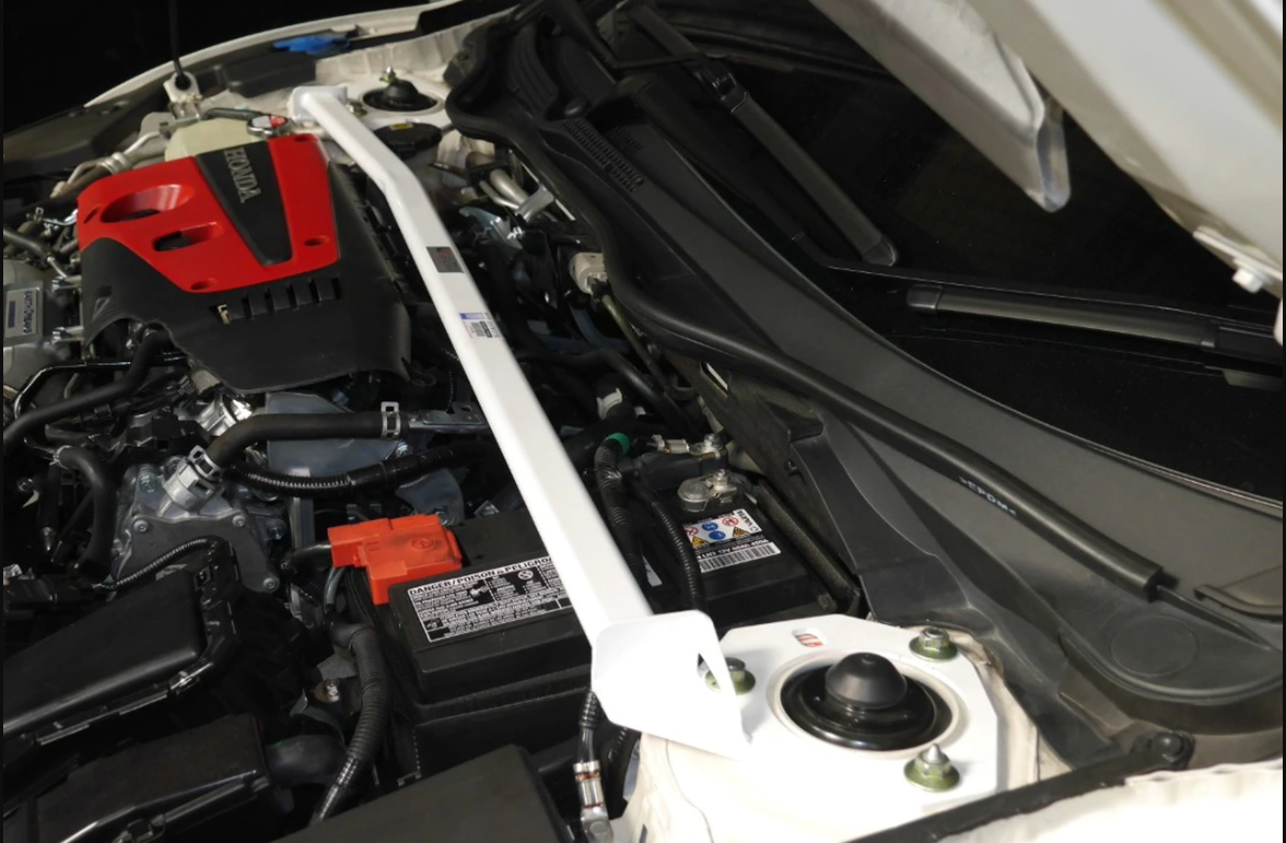 Ultra Racing - 2pt Front Strut Tower Brace - 2016-21 Honda Civic Sedan/Hatch/Coupe/Type-R - UR-TW2-3932