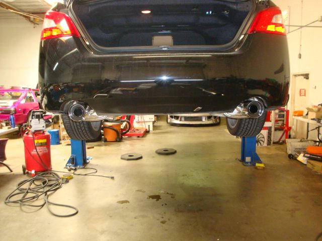 Megan Racing - OE-RS Catback System w/ Blue Titanium Tips - Nissan Maxima 2009-14 - MR-CBS-NM09-BT-RR+RL+M