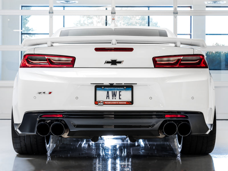 AWE Tuning 16-19 Chevrolet Camaro SS Axle-Back Exhaust - Track Edition (Quad Diamond Black Tips)