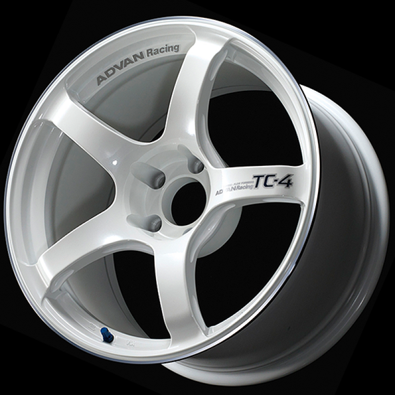 Advan TC4 18x8 +47 5x100 Racing White Metallic and Ring Wheel