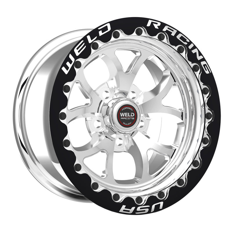 Weld S76 15x11 / 5x115 BP / 6.5 BS (Medium Pad) Polished Wheel Black SBL MT