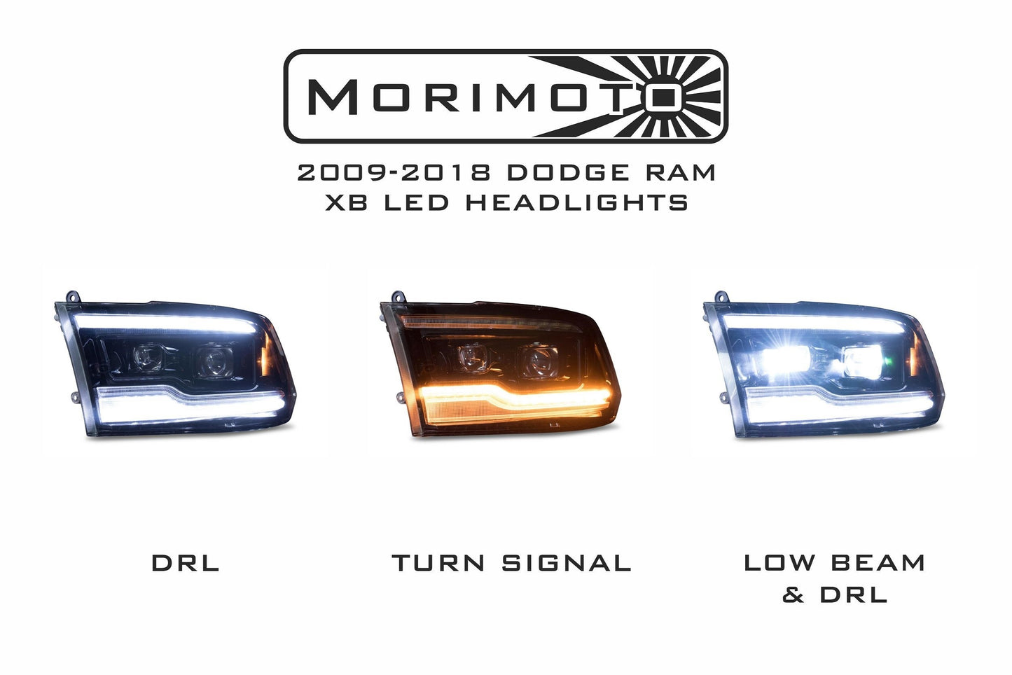 Morimoto - XB LED Headlight Replacement Set - PAIR - Ram 1500 w/ Projectors - 2009-18