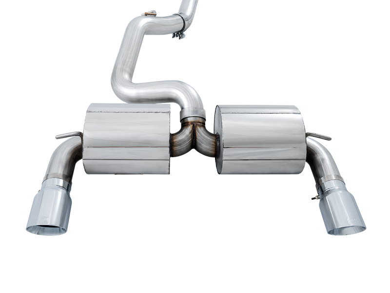 AWE Tuning Ford Focus RS Touring Edition Cat-Back Exhaust- Non-Resonated - Chrome Silver Tips