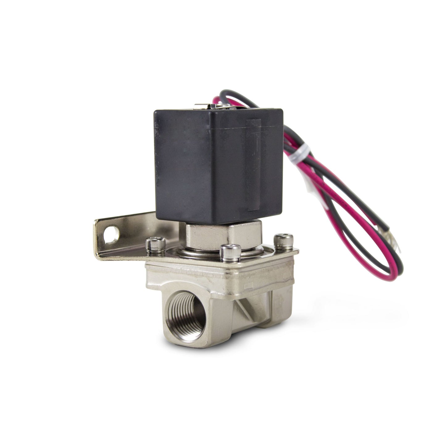 Air Spring Solenoid; 3/8 in.; Nickel Plated; 300 PSI w/Bracket;