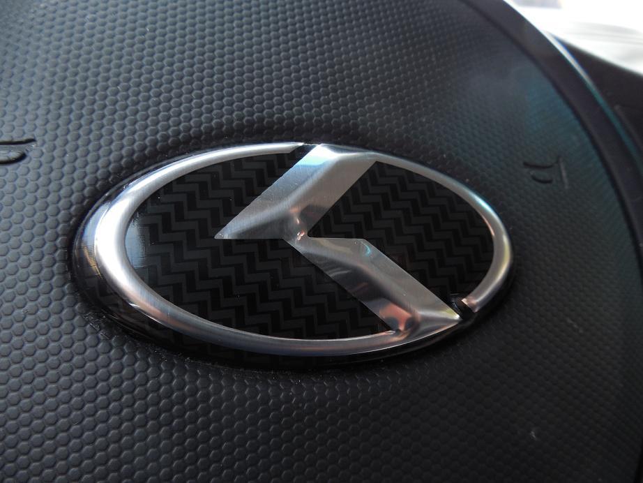 LODEN Carbon/Stainless "K" Steering Wheel Overlay Emblem