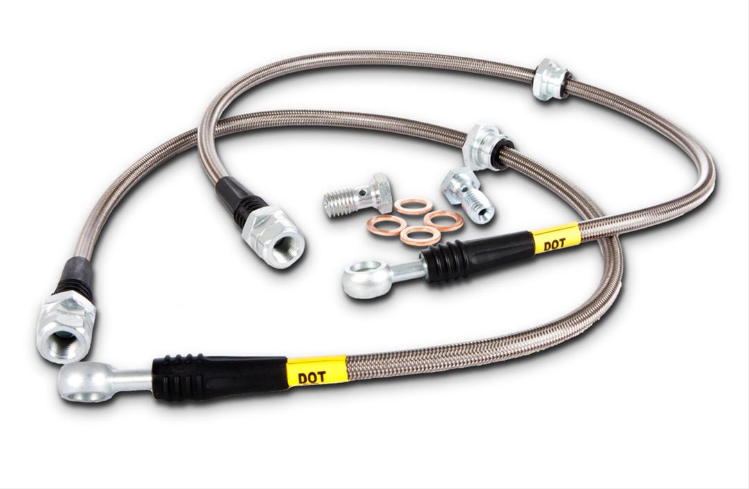 StopTech Front Stainless Steel Brake Lines - 07-08 Infiniti G35 / 09 G37 / 09 Nissan 370Z w/ Sport Akebonos - 950.42012