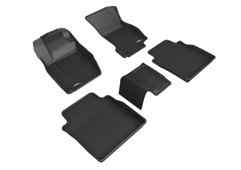 3D MAXpider 2019-2020 Audi A8L Kagu 1st & 2nd Row Floormats - Black