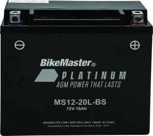 BikeMaster AGM Battery - MS12-20L-BS