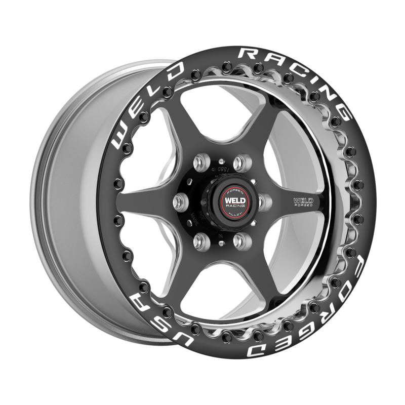 Weld S79 HD Beadlock S79 17x10in / 6x135 BP / 7.2in BS Black Center - Polished Shell Wheel