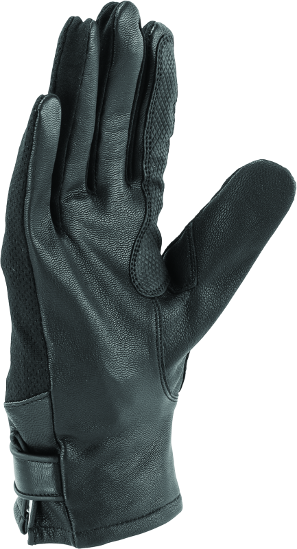 River Road Pecos Leather Mesh Gloves Black - Small