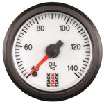 Autometer Stack 52mm 40-140 Deg C 1/8in NPTF Male Pro Stepper Motor Oil Temp Gauge - White