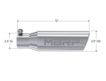 MBRP Universal Tip 3in O.D. Angled Rolled End 2 inlet 10 length