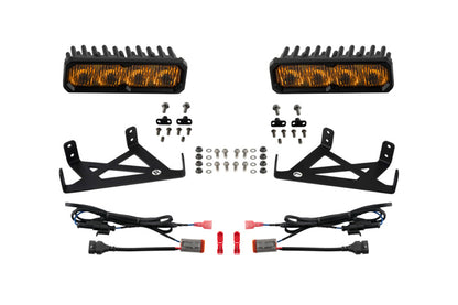 Diode Dynamics 2020-2022 Ford F-250 Super Duty F250 Fog SS6 Pro LED Kit Yellow 3000K