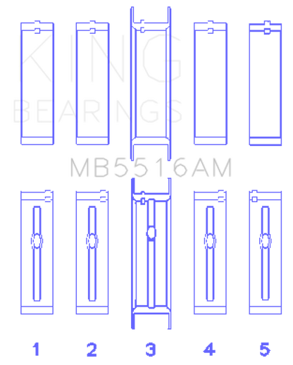 King Engine Bearings Jeep 350CI 5.7L Main Bearing Set