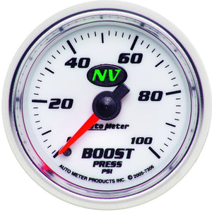 Autometer NV 52mm 0-100 PSI Boost Mechanical Gauge