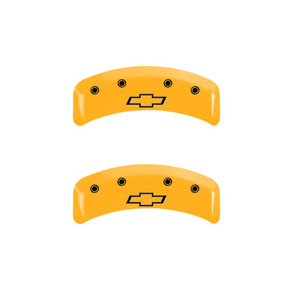 MGP 4 Caliper Covers Engraved Front & Rear Bowtie Yellow Finish Black Char 1997 Chevrolet Camaro