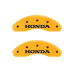 MGP 4 Caliper Covers Engraved Front & Rear Honda Yellow finish black ch