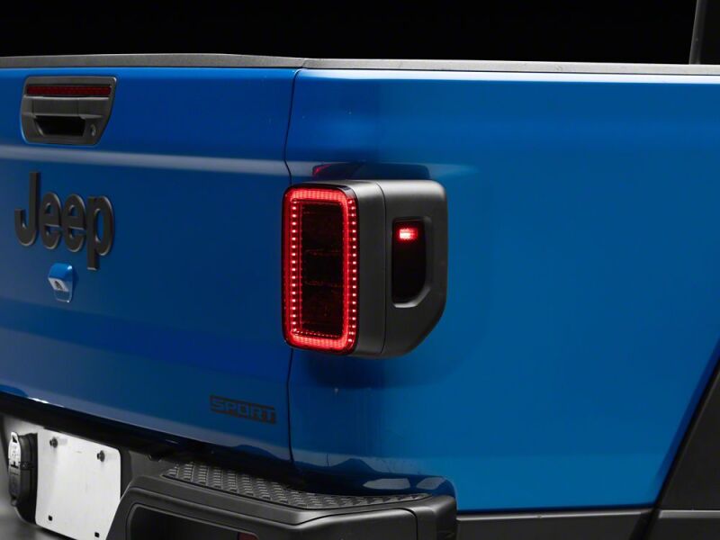Raxiom 20-26 Jeep Gladiator JT Axial Series LED Tail Lights- Black Housing- Smoked Lens